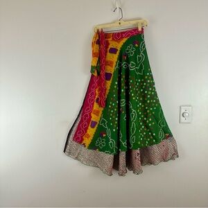 Reversible Upcycled Magic Sari Wrap Maxi Skirts